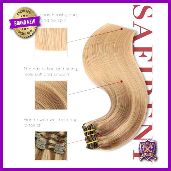 16 Inch Clip-In Human Hair Extensions, 7 Pieces, 140g main image 6